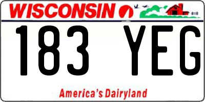 WI license plate 183YEG