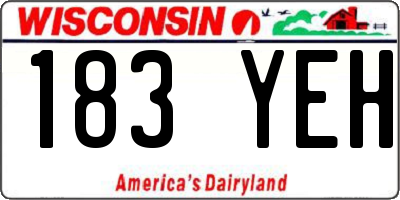WI license plate 183YEH