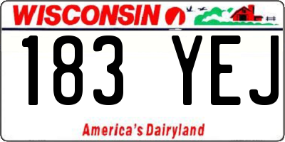 WI license plate 183YEJ