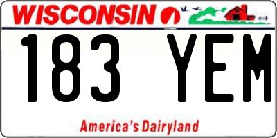 WI license plate 183YEM