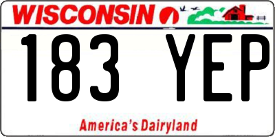 WI license plate 183YEP