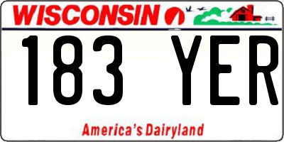 WI license plate 183YER