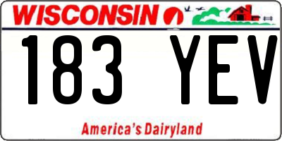 WI license plate 183YEV
