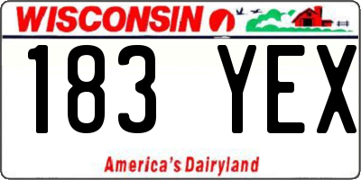 WI license plate 183YEX
