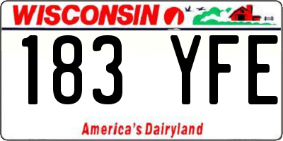 WI license plate 183YFE