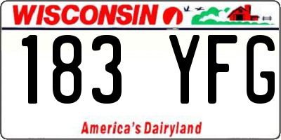 WI license plate 183YFG