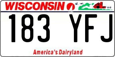 WI license plate 183YFJ