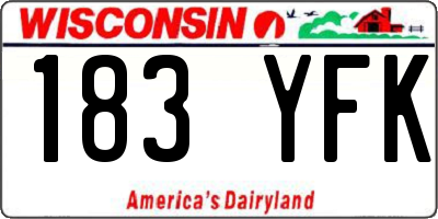 WI license plate 183YFK
