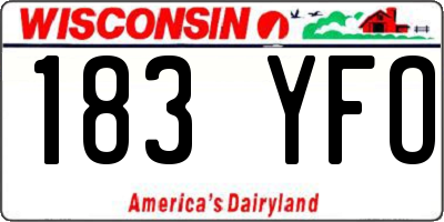 WI license plate 183YFO