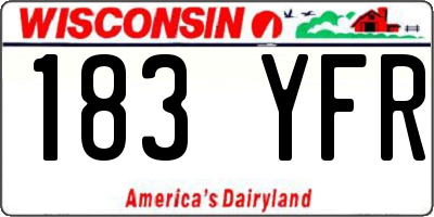 WI license plate 183YFR