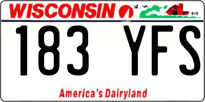 WI license plate 183YFS