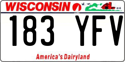 WI license plate 183YFV