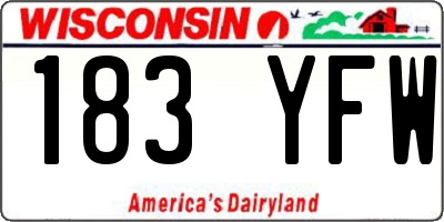 WI license plate 183YFW