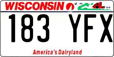 WI license plate 183YFX
