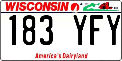 WI license plate 183YFY