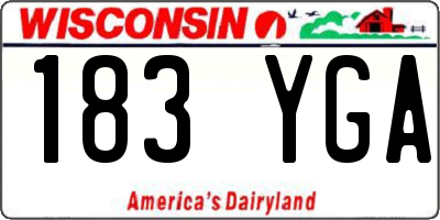 WI license plate 183YGA