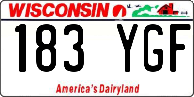 WI license plate 183YGF