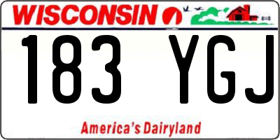 WI license plate 183YGJ