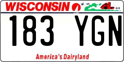 WI license plate 183YGN
