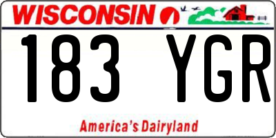 WI license plate 183YGR