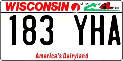 WI license plate 183YHA