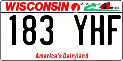 WI license plate 183YHF