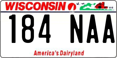 WI license plate 184NAA