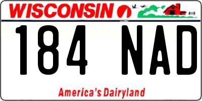 WI license plate 184NAD