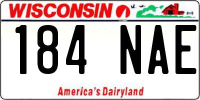 WI license plate 184NAE