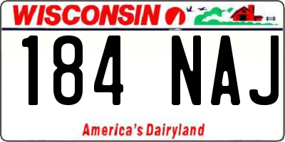 WI license plate 184NAJ