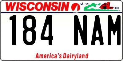 WI license plate 184NAM