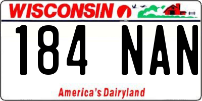 WI license plate 184NAN