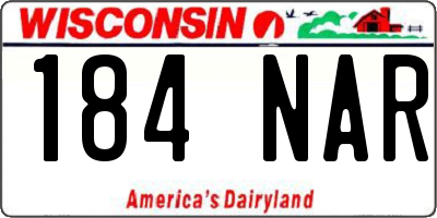 WI license plate 184NAR