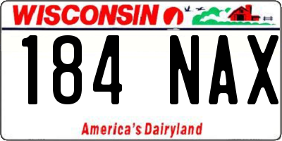 WI license plate 184NAX