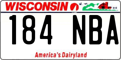 WI license plate 184NBA