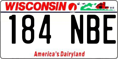 WI license plate 184NBE