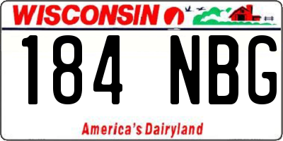 WI license plate 184NBG