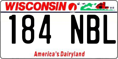 WI license plate 184NBL