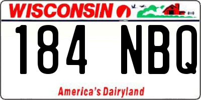 WI license plate 184NBQ