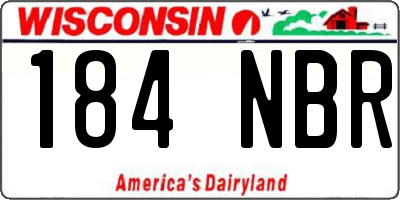 WI license plate 184NBR