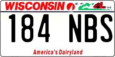 WI license plate 184NBS