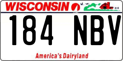 WI license plate 184NBV