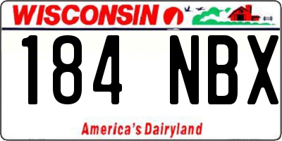 WI license plate 184NBX