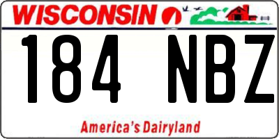 WI license plate 184NBZ