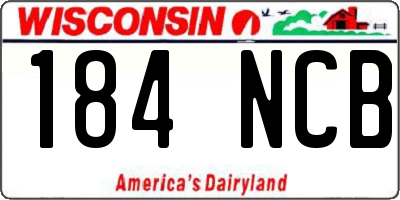 WI license plate 184NCB