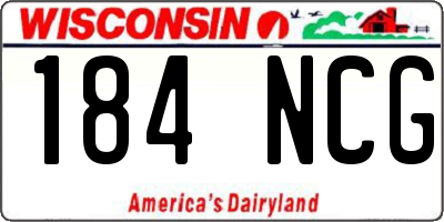 WI license plate 184NCG