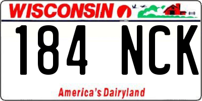 WI license plate 184NCK
