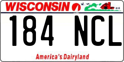 WI license plate 184NCL