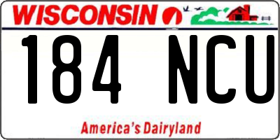 WI license plate 184NCU