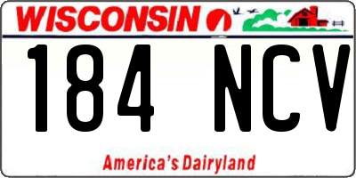 WI license plate 184NCV